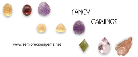 fancy carving on gemstones in different shapes and styles